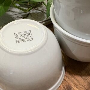 Pottery Barn White Ceramic Every Day Use Bowls - Set of 3